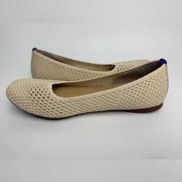 Rothy’s “The Max Square” Flat Size 8 In Conch Ivory Basketweave NWOT - Picture 5 of 9